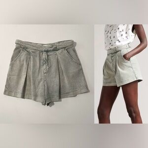Ted Baker Malin Tailored Denim Shorts Wrap buckle waist pleated 32